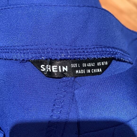 Shein royal blue short sheer layered circle glitter sleeve top, new, large - Picture 6 of 6